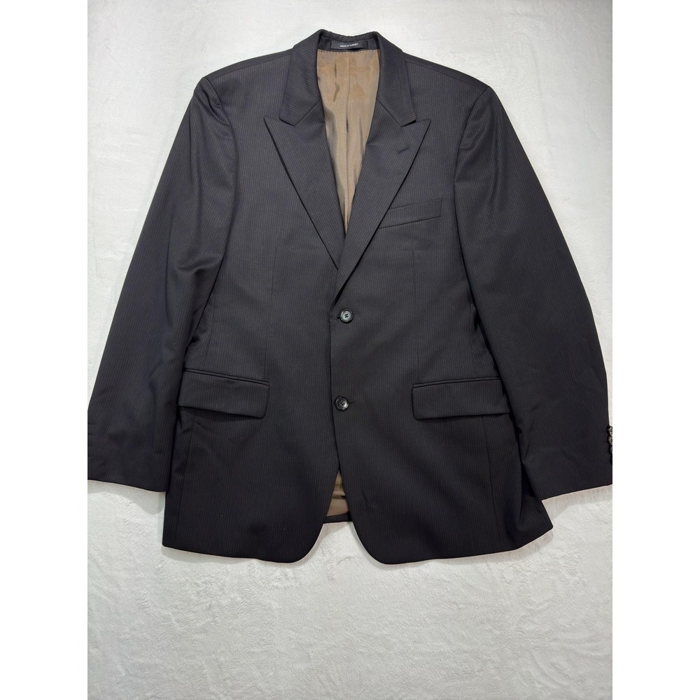Hugo Boss Suit Jacket Mens 40 Gray Pinstripe Wool Super 120 Two‎ Button Classic